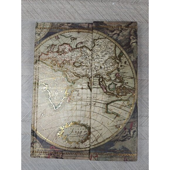 World Map Journal/Diary Magnetic Closure 100 Lined Pages New - Picture 1 of 9
